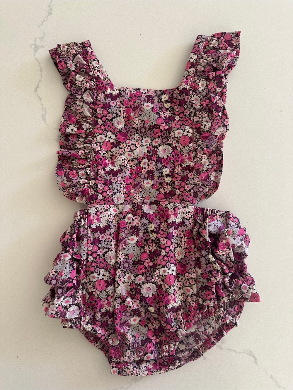 Jamie Kay Madeline Floral Ruffle Baby Romper